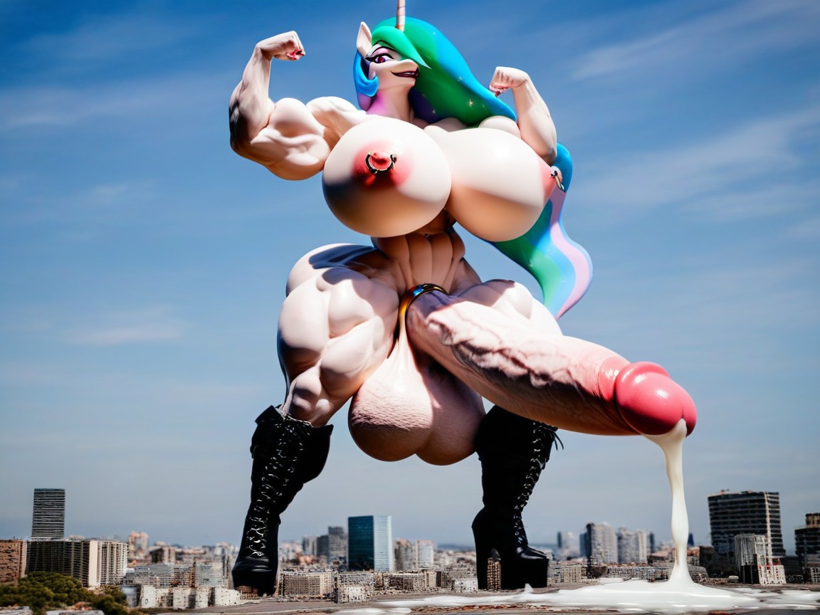 Futa Domination, Massive Huge, Hyper Muscular Furry AI Porn