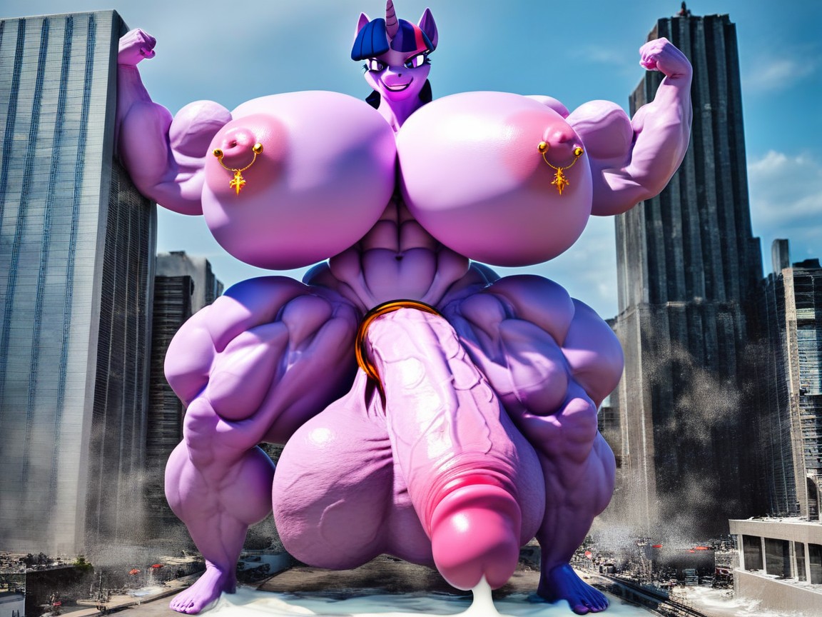 Naked, Erect Penis, Destruction Furry AI Porn