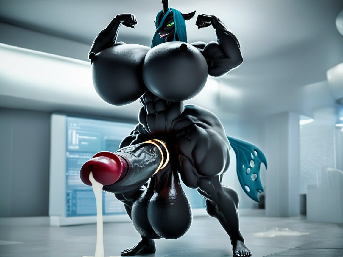 Macro Hyper Muscles Macro Hyper Gigantic Balls Gigantic, Extremadamente Pesado En La Parte Inferior, Futanari Furry IA
