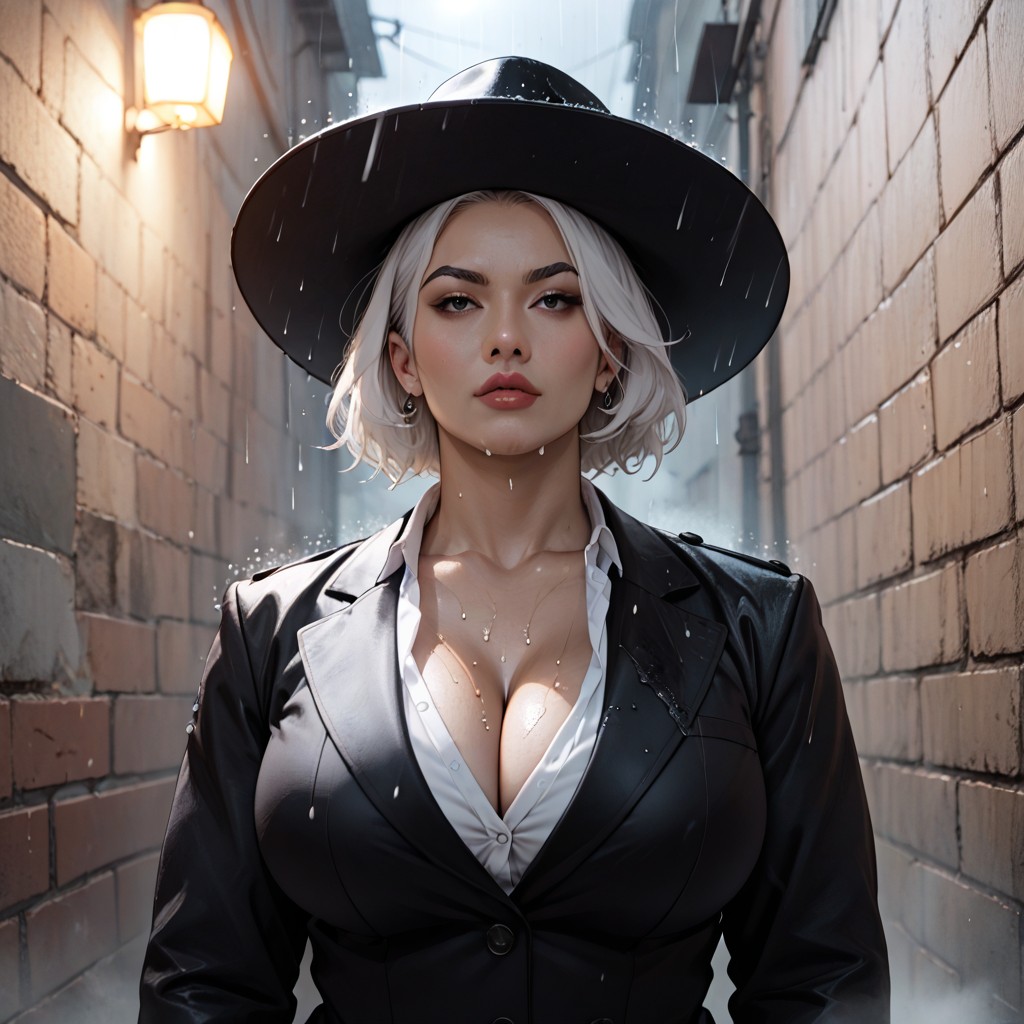 Waist, Black Dress Shoes, Dark Alley BBW AI Porn