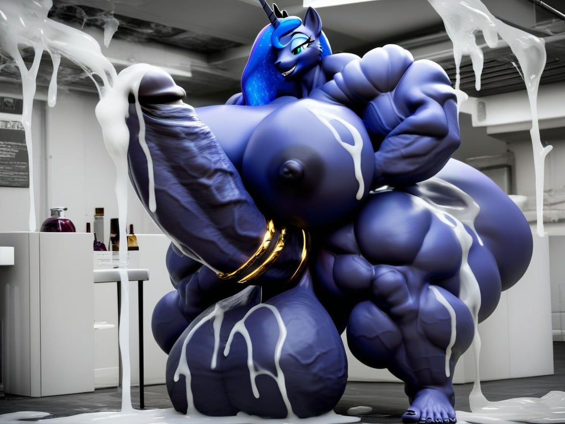 Hyper Testicles, Huge Extremely Veiny Cock, Thick Cock ファーリーAIポルノ