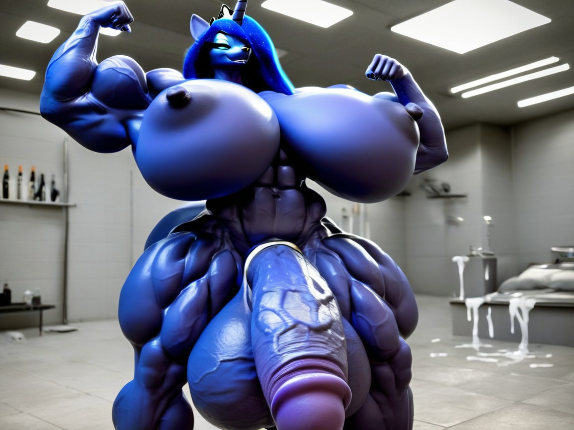 Abs, Extremely Long Cockcumming, Full Body Furry AI Porn