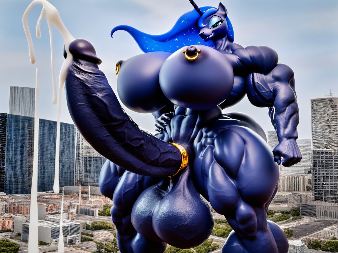 Huge Extremely Veiny Cock, Building Sized, Full Body Furry AI Porn