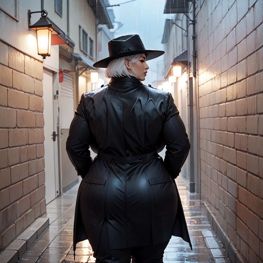 Thick Thighs, Dark Alley, Very Short Hair BBW AI Porn