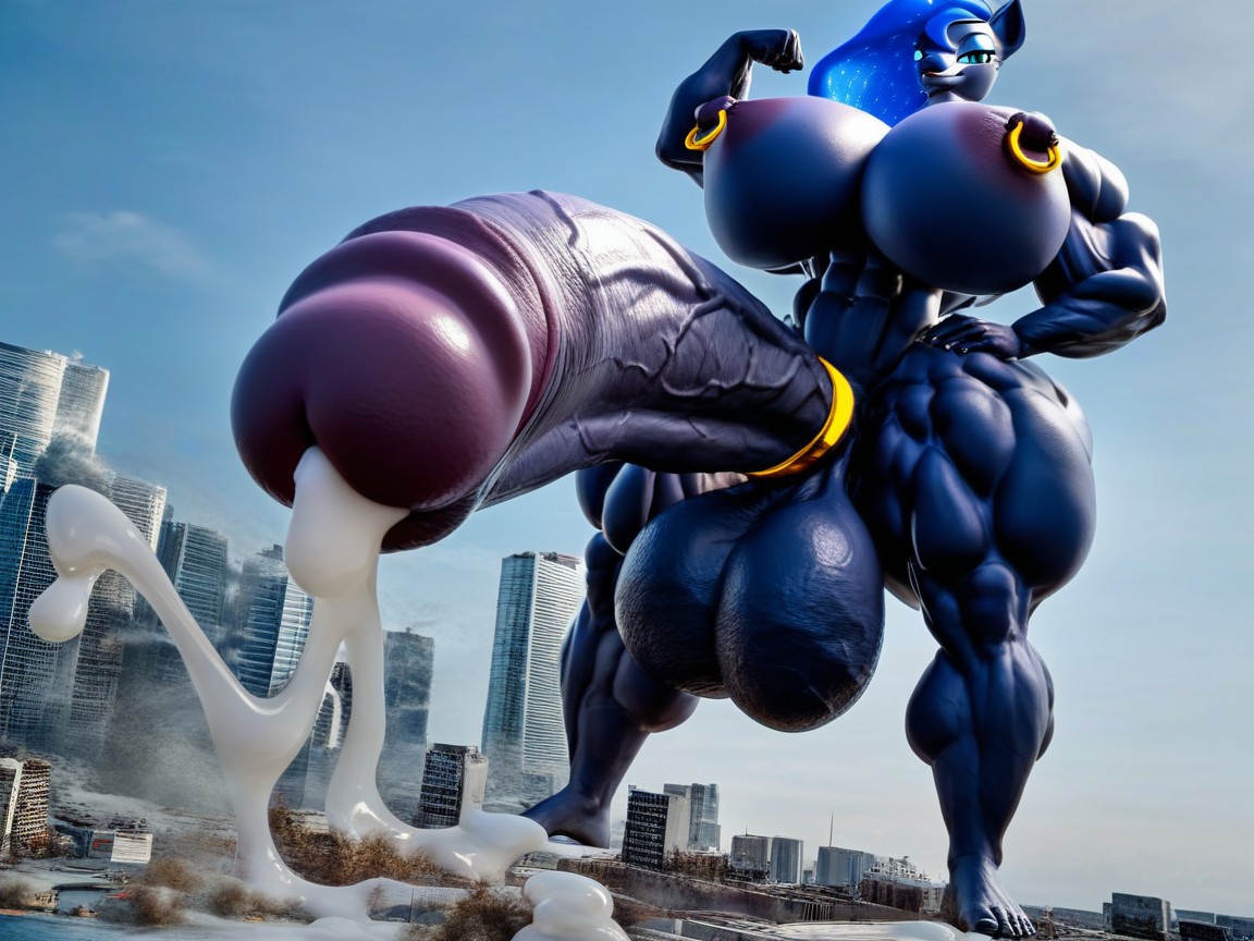 Pénis Plus Grand Que Le Corps, Huge Muscular Arms, Thick Cum River Porno IA Furry