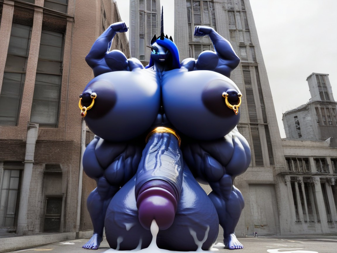 Huge Muscular Arms, Grasping Massive Long Oversized Hyper Cock Breast, Destruction Furry IA