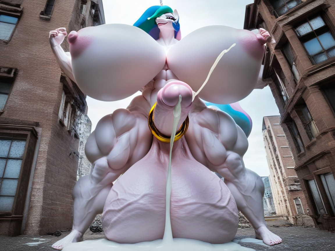 Massive Huge Swollen Balls, Holding Cock, Extremely Long Cock Porno IA Furry