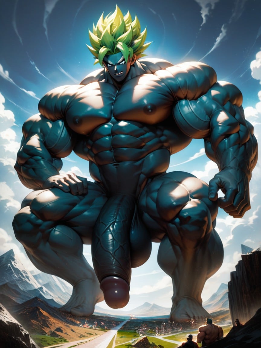Huge Muscle, Huge Testicles, White Eyes Porno IA Gay