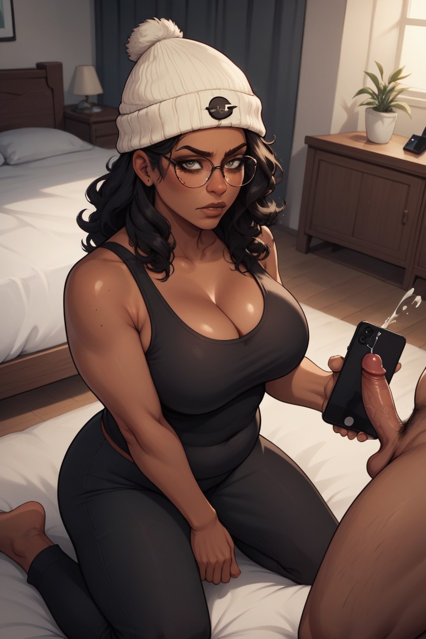 18+, Beanie Hat, Side View Hentai AI Porn