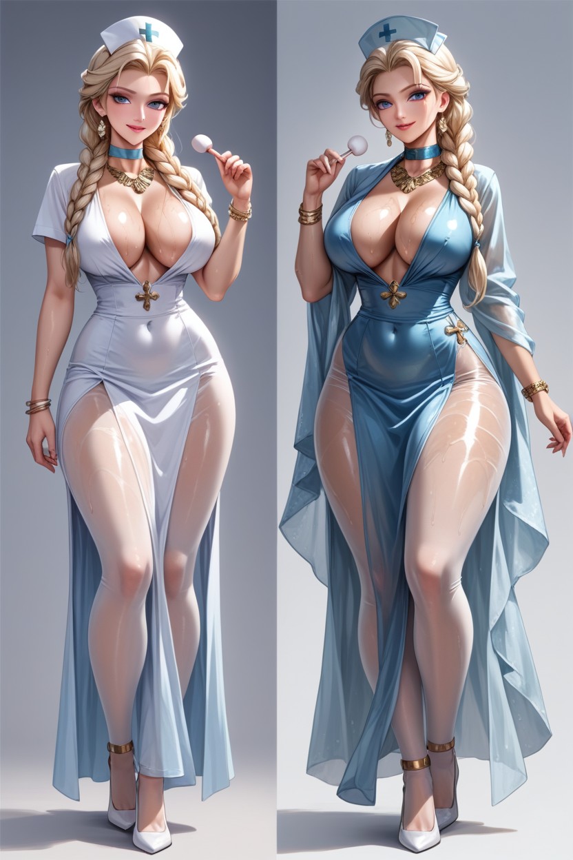 Pale Skin, Multiple Views, Dynamite Glamorous Body Hentai AI Porn