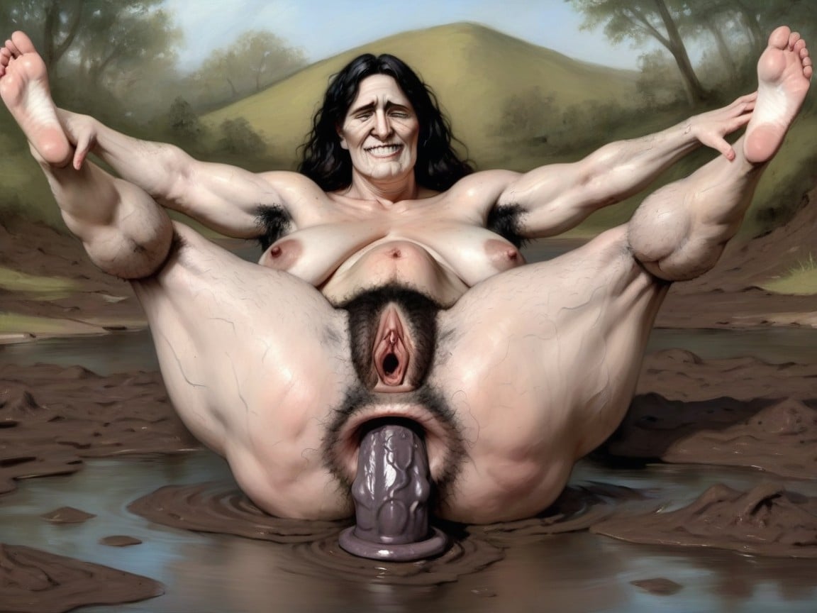 Sad, Natural Saggy Long Veiny Boobs, Orgasm Face AI Porn