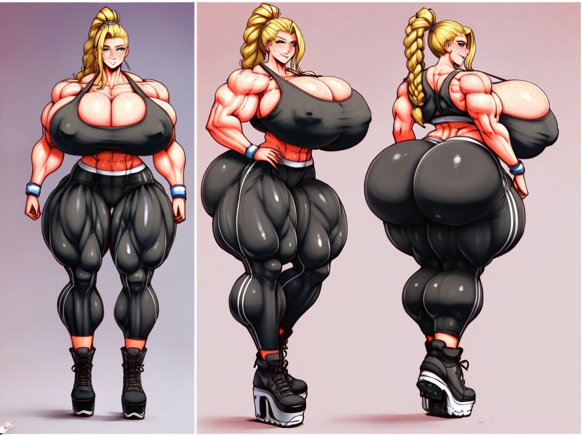 Freckles, Hyper Muscular, Ultra Muscular AI Porn