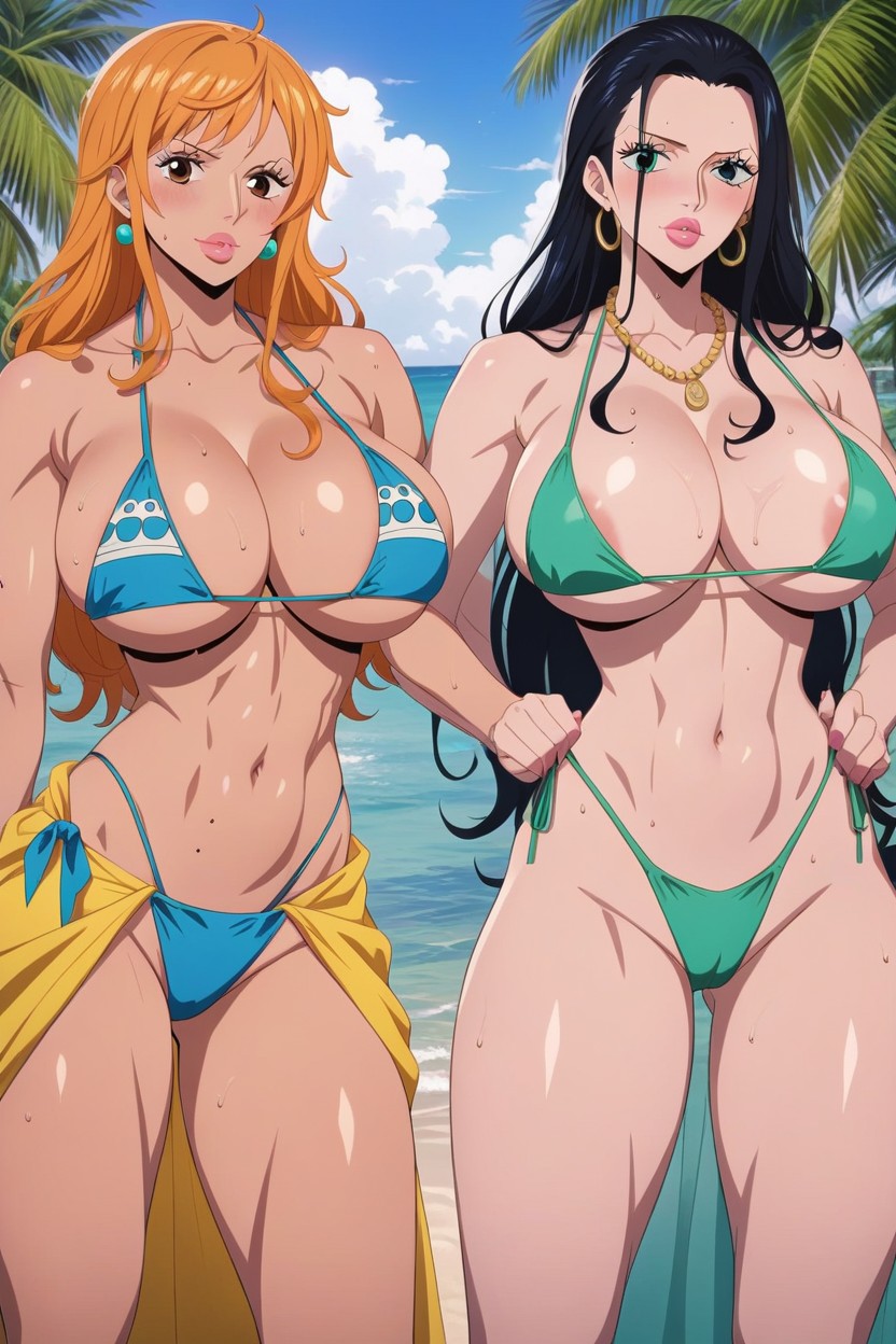 Muscular, 2 People, Bare Shoulders AI Porn