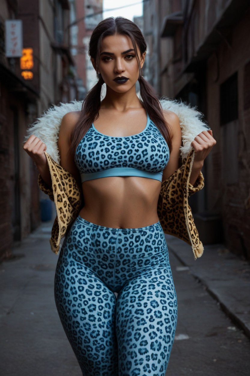 Face, Wearing Leopard Print Clothes, Nsfw 라틴 AI 야짤