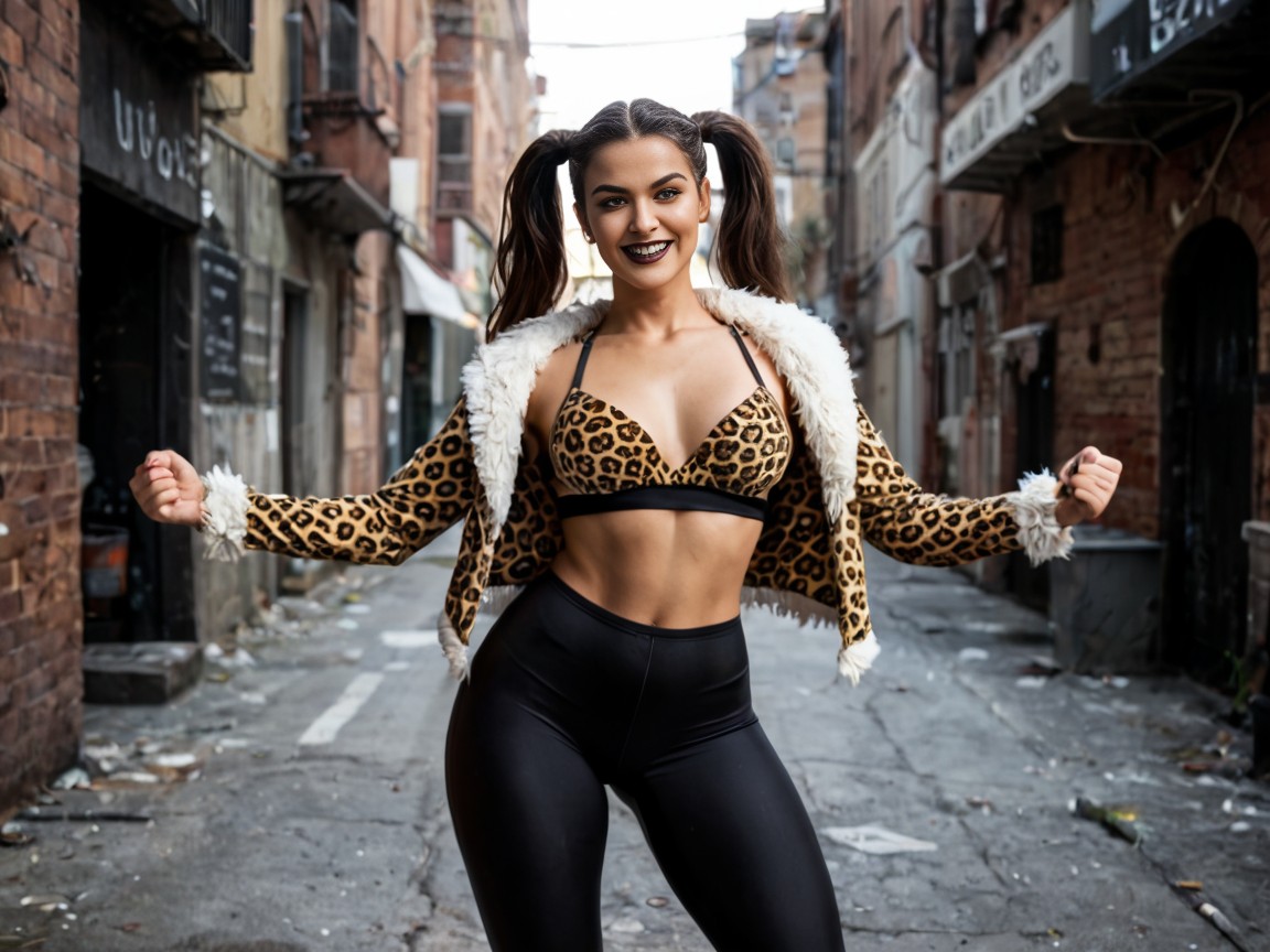 Slicked, Gapped Thighs, Tight Breasts AI Porn