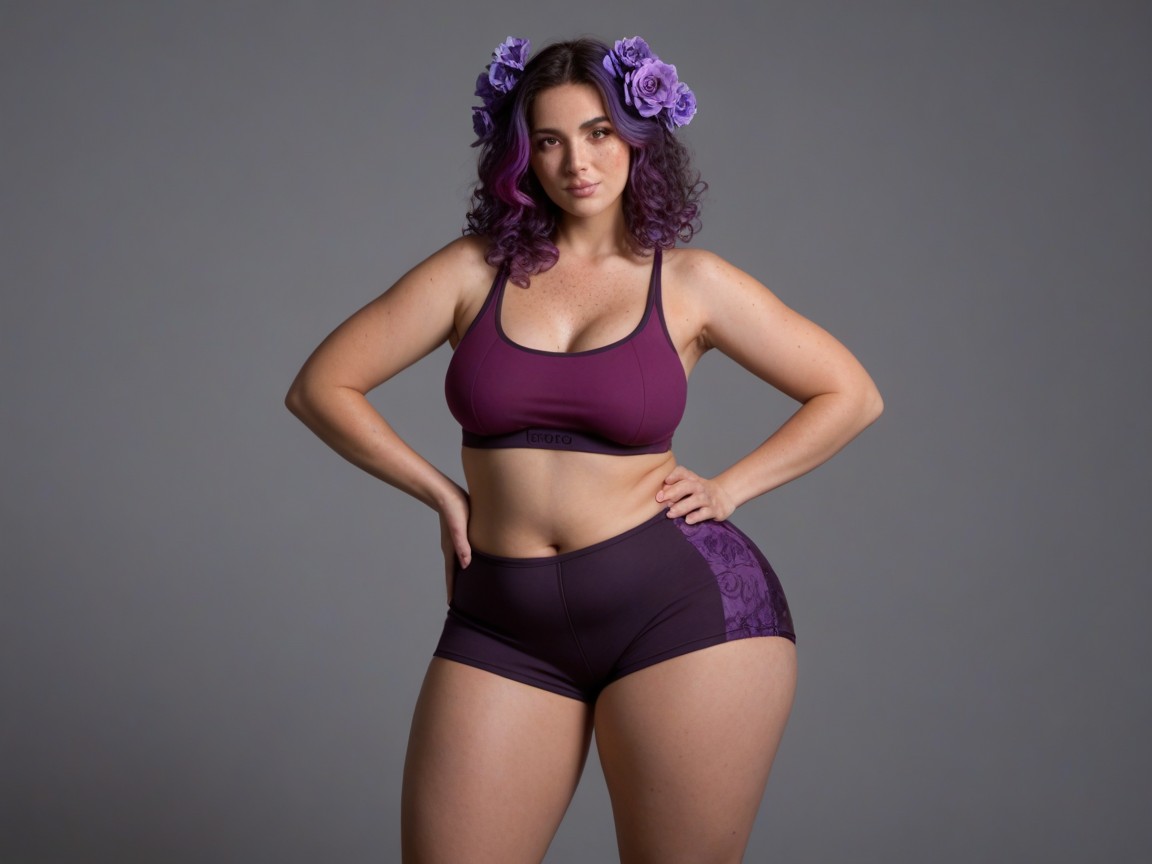 Sport Bra, Natural Breasts, Rounded Latina AI Porn
