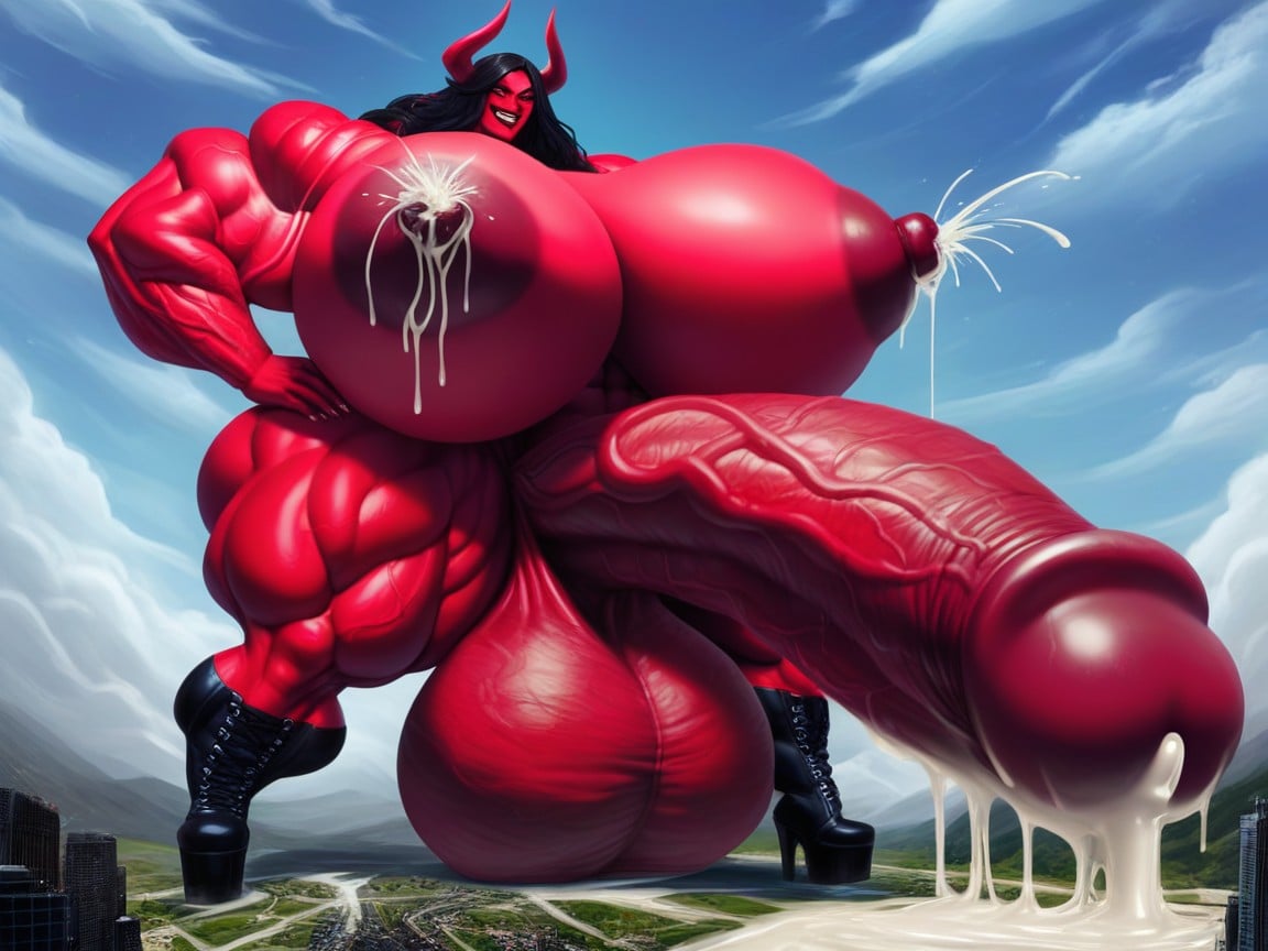 Demon, Giantess, Destruction Shemale AI Porn