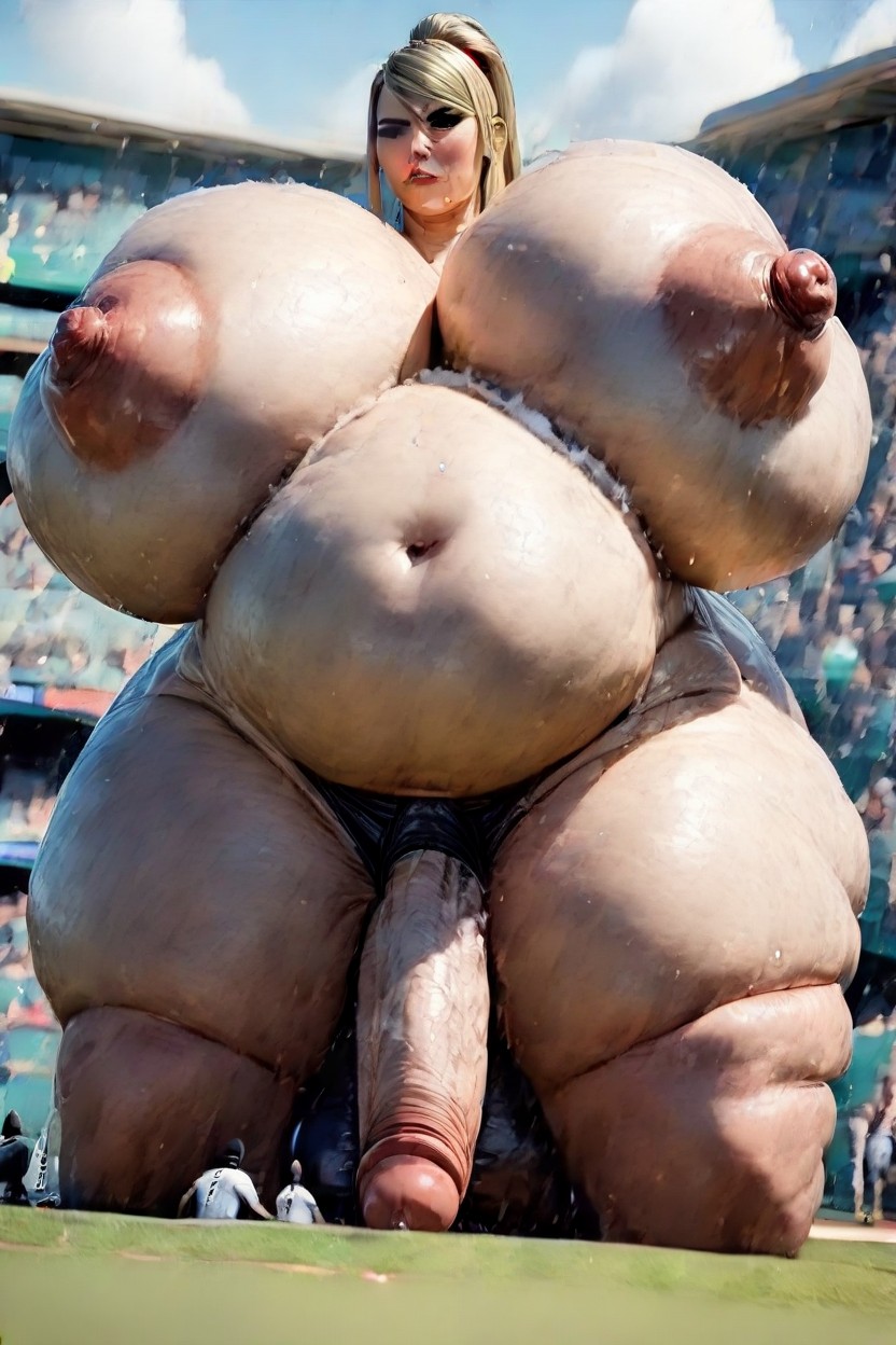 Ssbbw, Front View, Cumshot Shemale AI Porn
