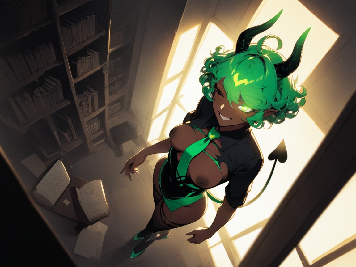 Succubus, Messy Background, Skinny AI Porn