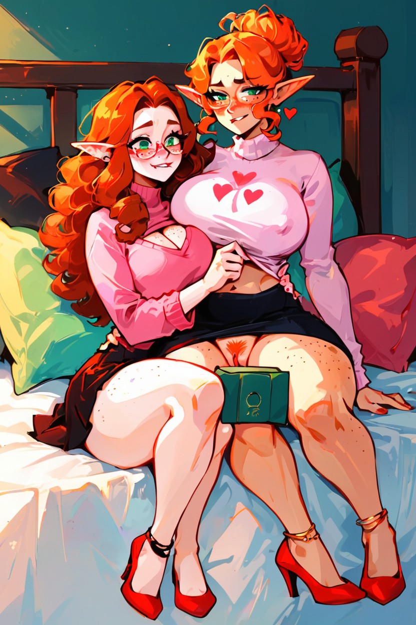 Thick Thighs, Freckles On Arms, Elf Ears AI Porn
