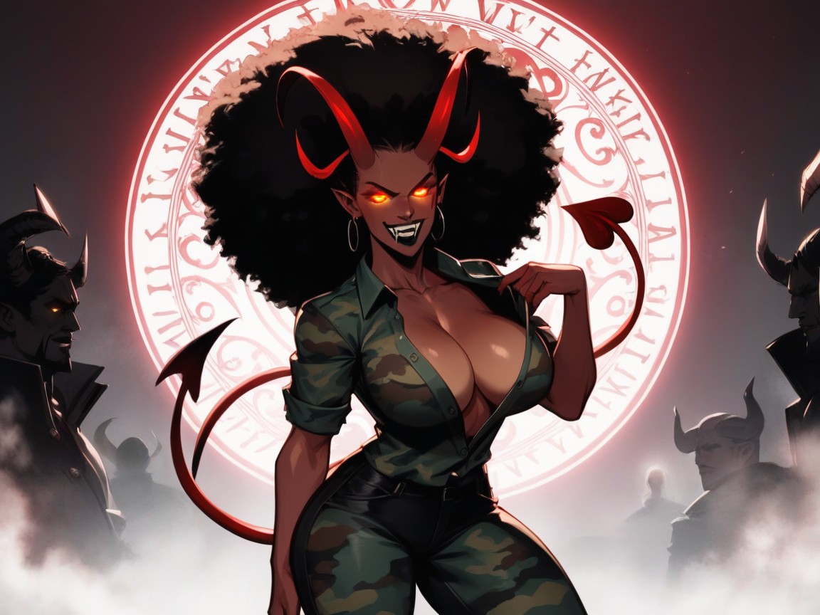 Brown Skin, Demon Wings, Demon Tail AI Porn