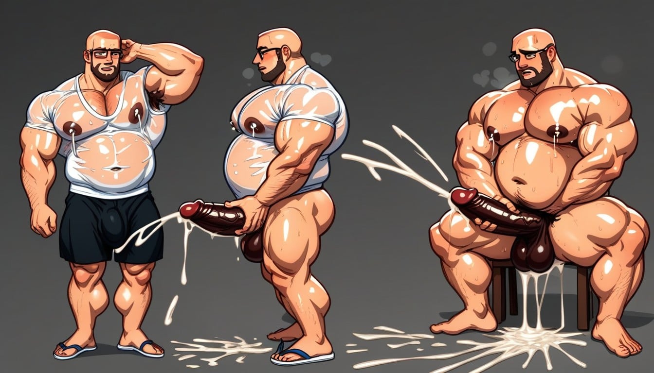 Sweat Drenched Clothes, Glasses, Manly Porno IA Gay