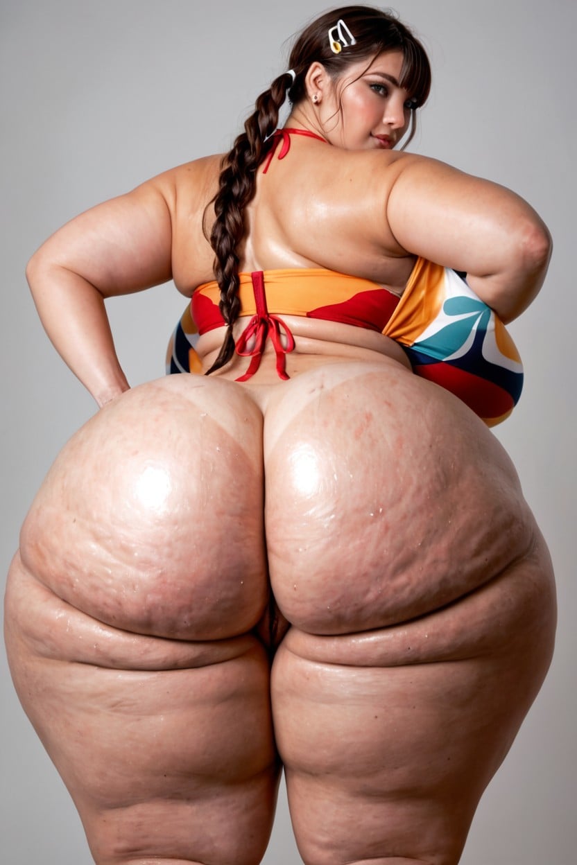 Rounded Ass, Wide Thigh Gap, Messy Hair BBW AI Porn