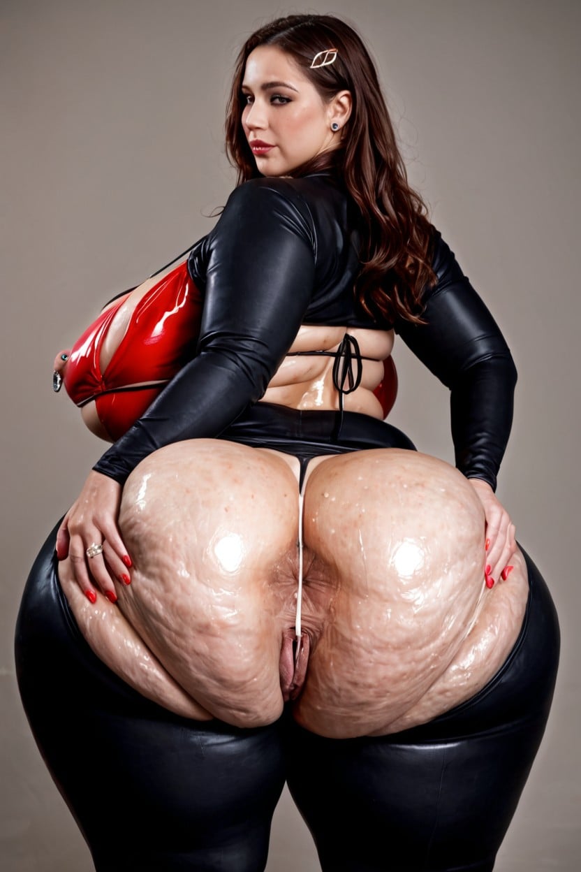 Butt Implants, Rounded Breasts, Oiled Skin BBW AI Porn