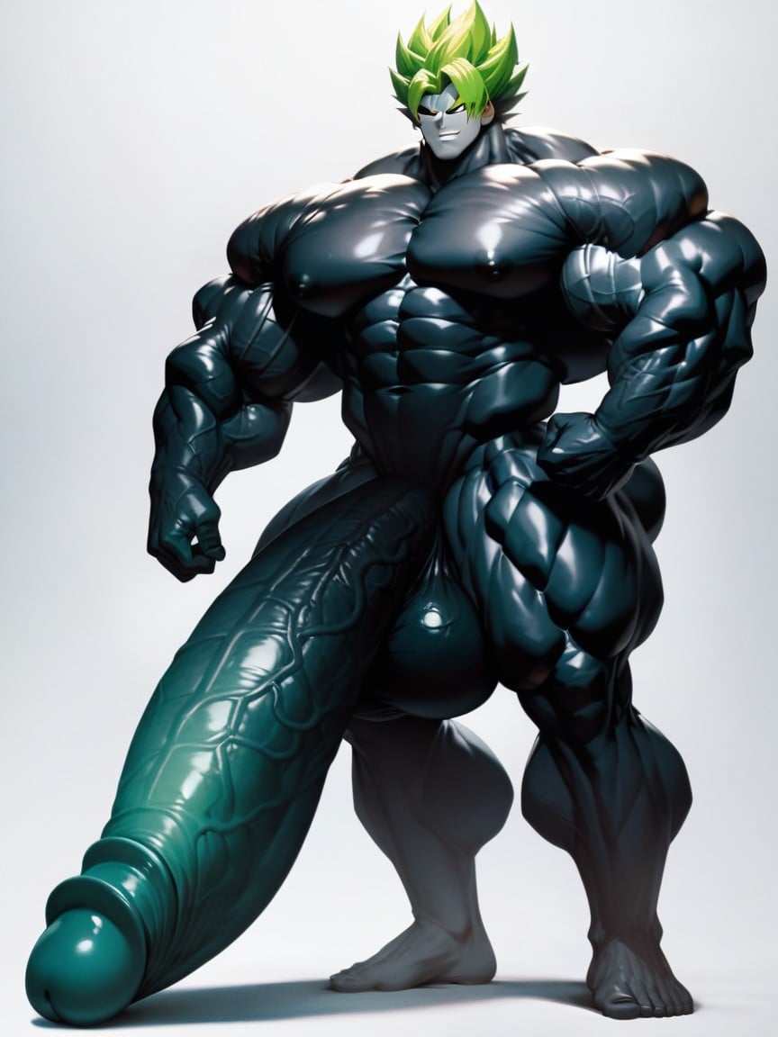 Músculos Sobredimensionados, Black Skin, Long Penis Porno gay IA