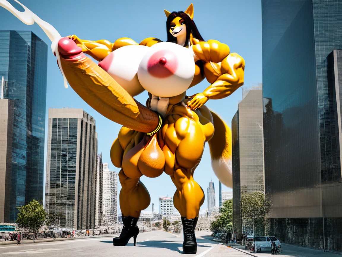 Abs, Macro, Hyper Muscular Furry AI Porn