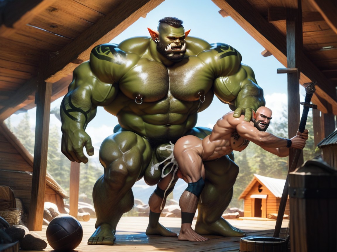 Wide Shoulder, Man, Bodybuilder Porno IA Gay