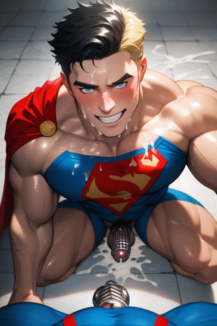 Vue De Côté, Strong Jaw, Manly Handsome Face Porno IA Gay
