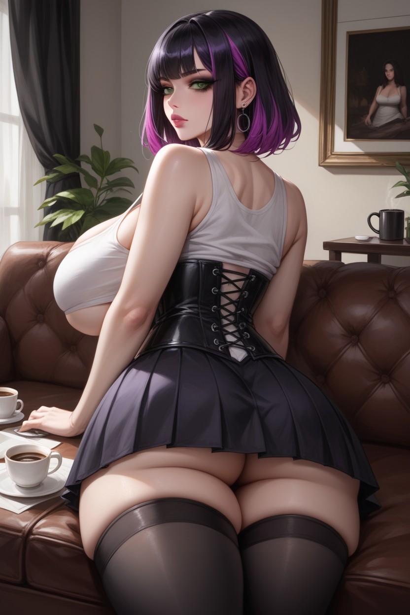 Laying On Stomach, Visible Breath, Black Leggings Hentai AI Porn