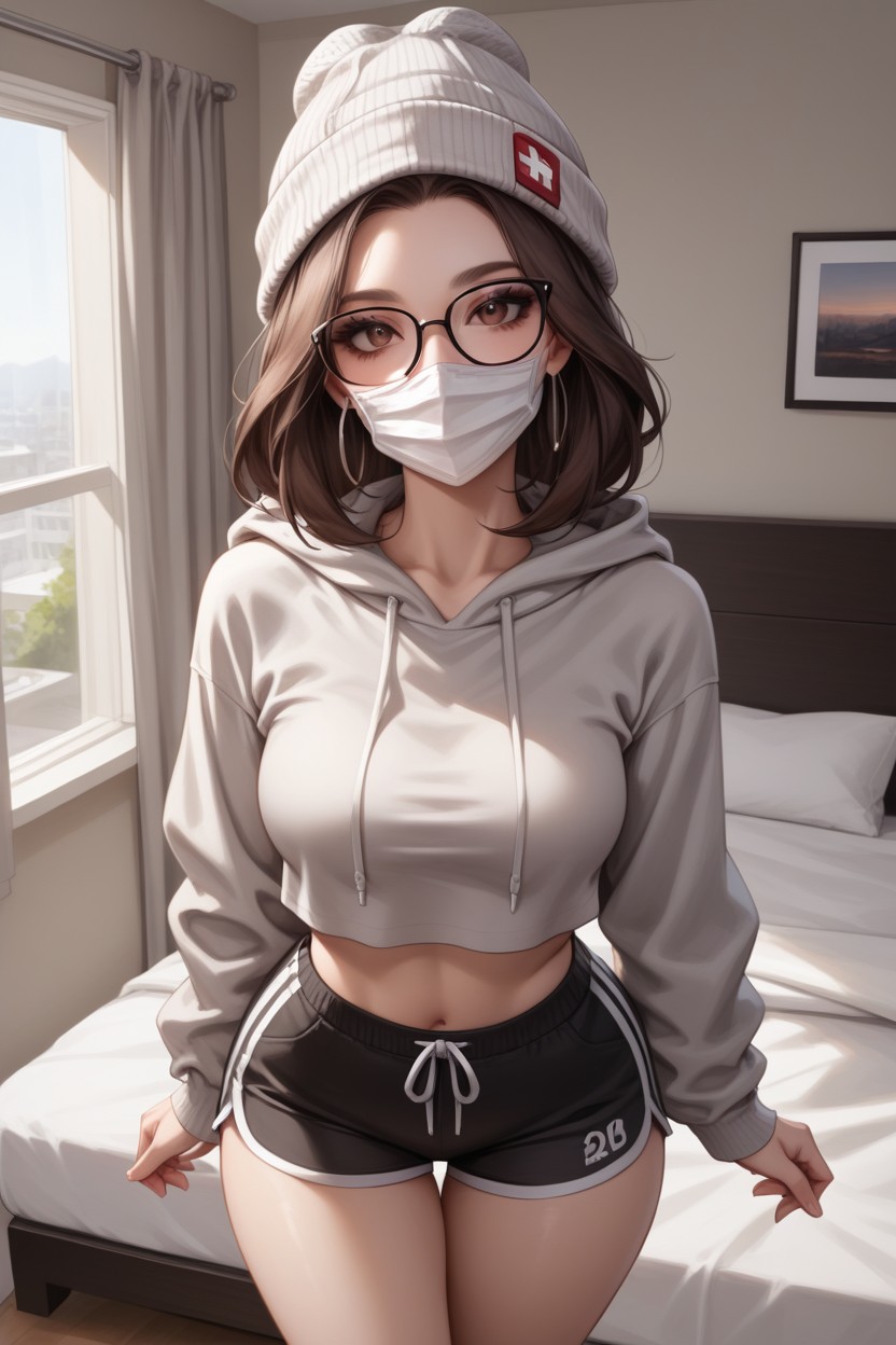 Beautiful Face, Medium Breasts, Loose Strands Of Hair Hentai AI Porn