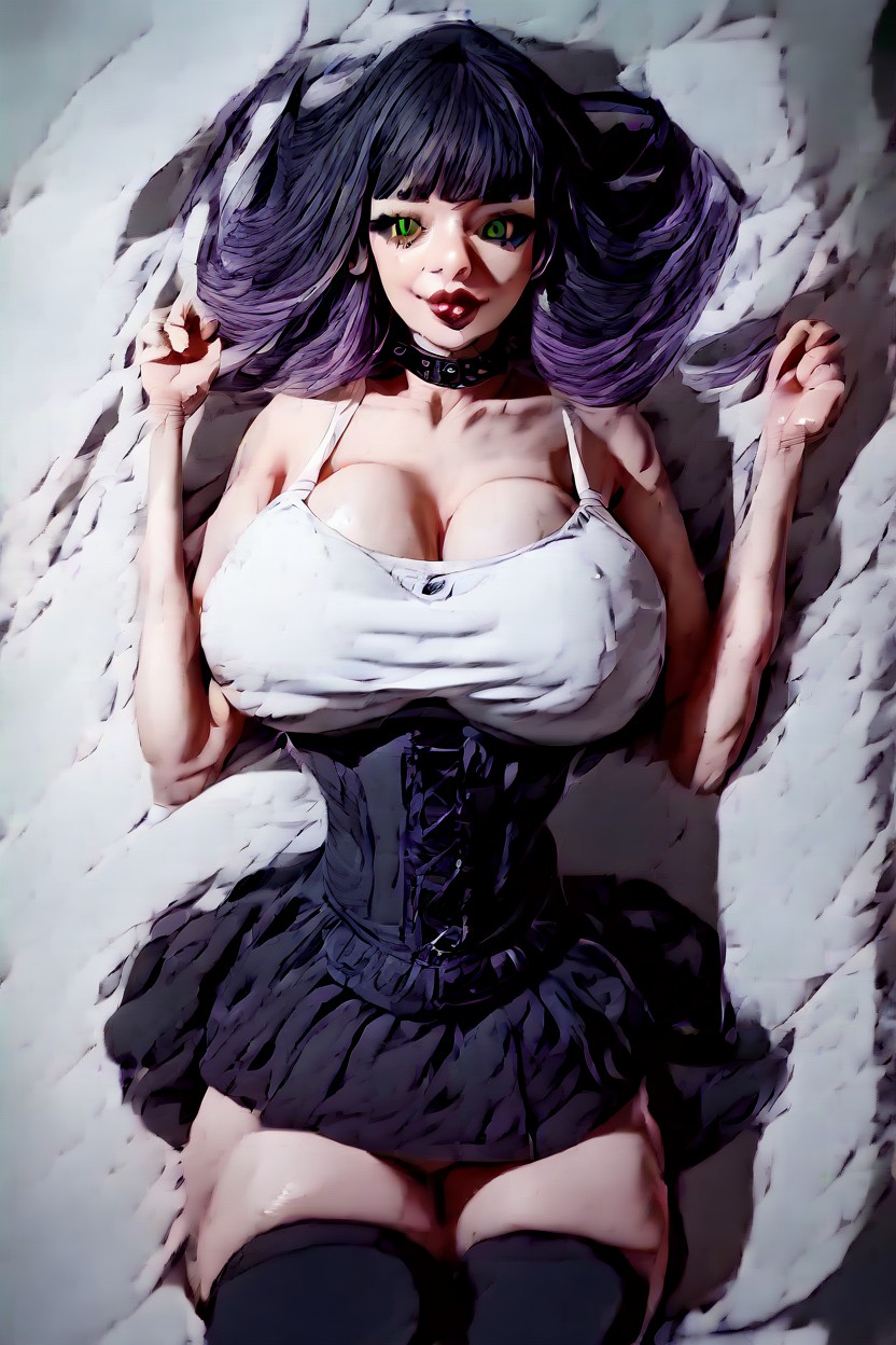 Goth, White Tank Top, High Resolution Hentai AI Porn