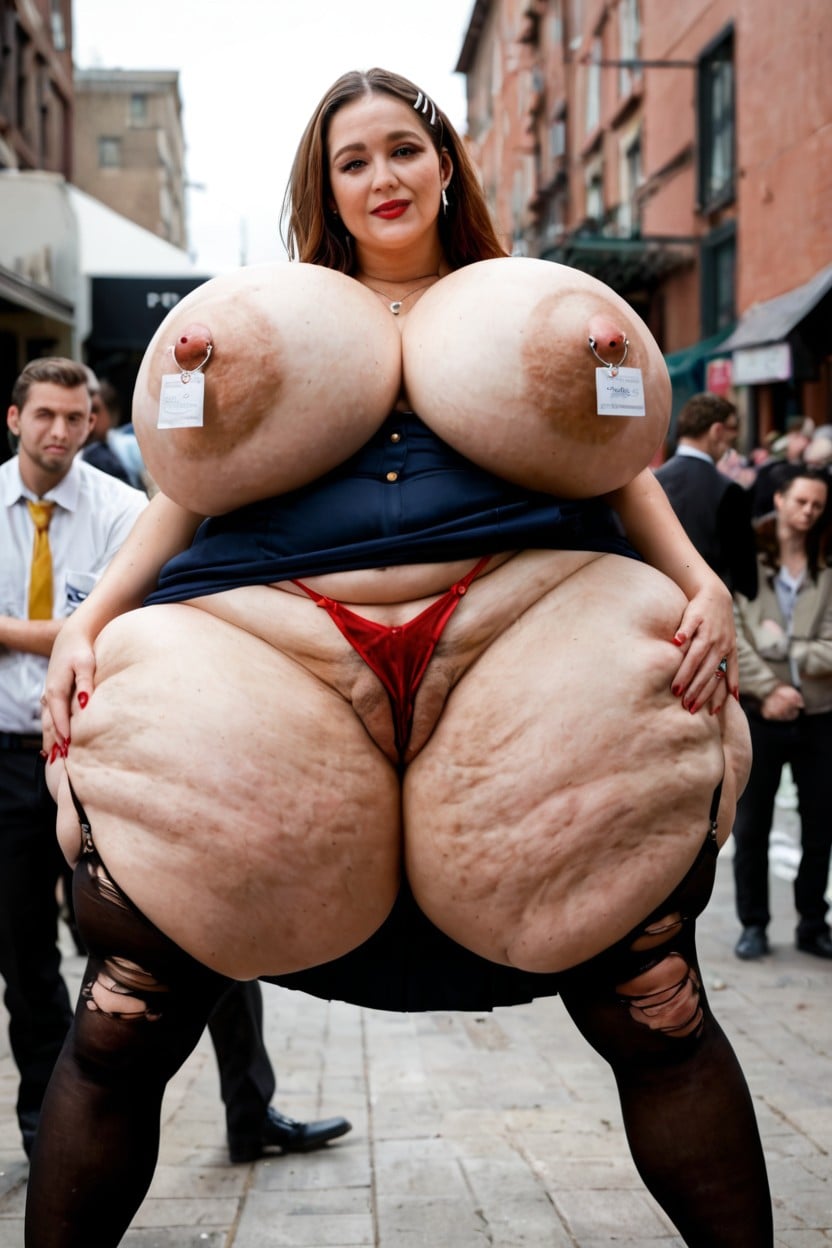 Oiled Skin, Hyper Breasts, Hyper Thighs BBW AI Porn