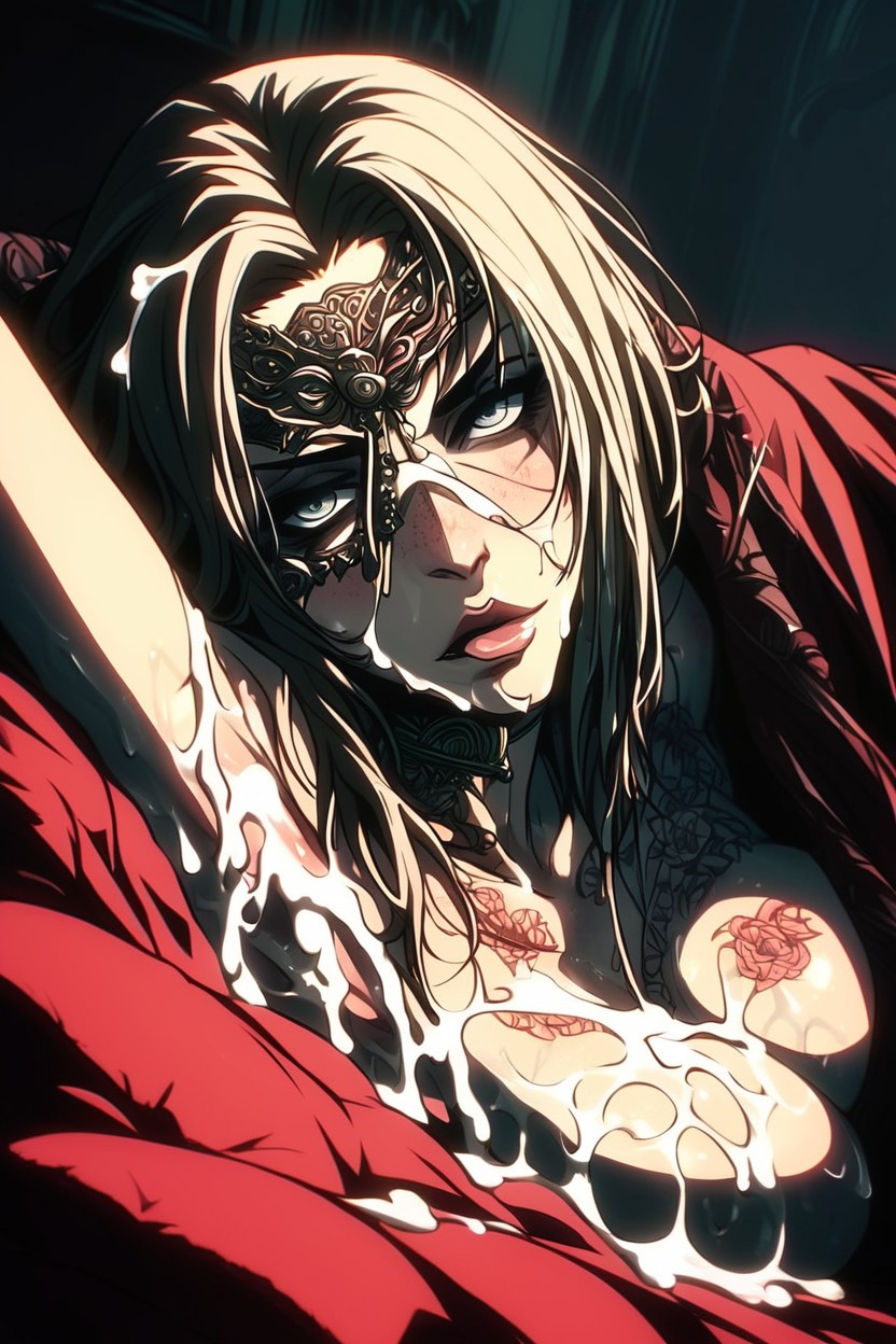 Cum All Over Breasts, Cámara Ojo De Pez, Cum Covered Hentai IA