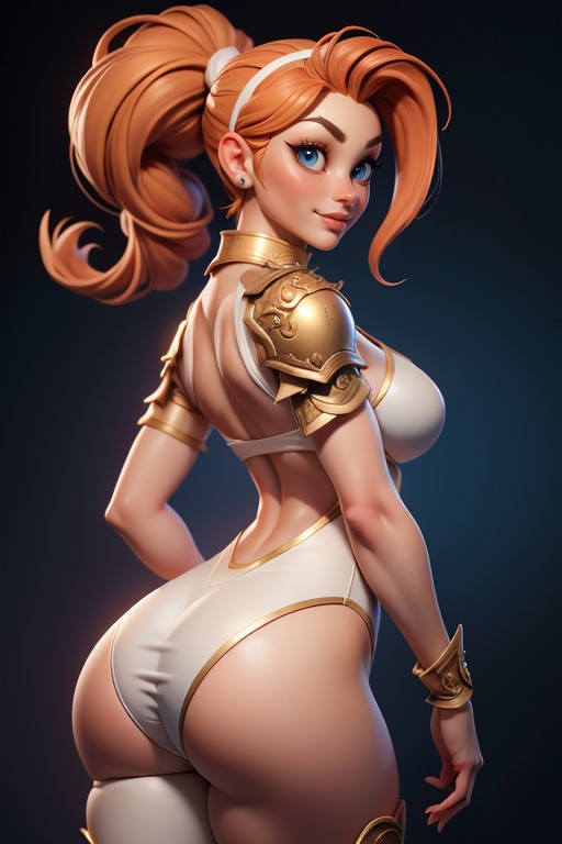 Rear View, Ponytail, Exposed Thighs Hentai AI Porn