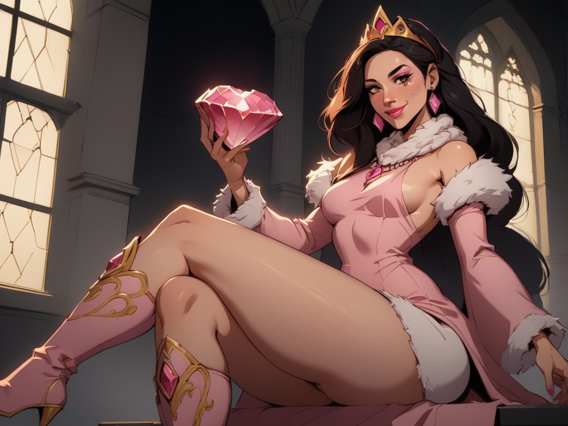 Plano Corto, Pink Sweater Dress, Vista Lateral Porno latina IA