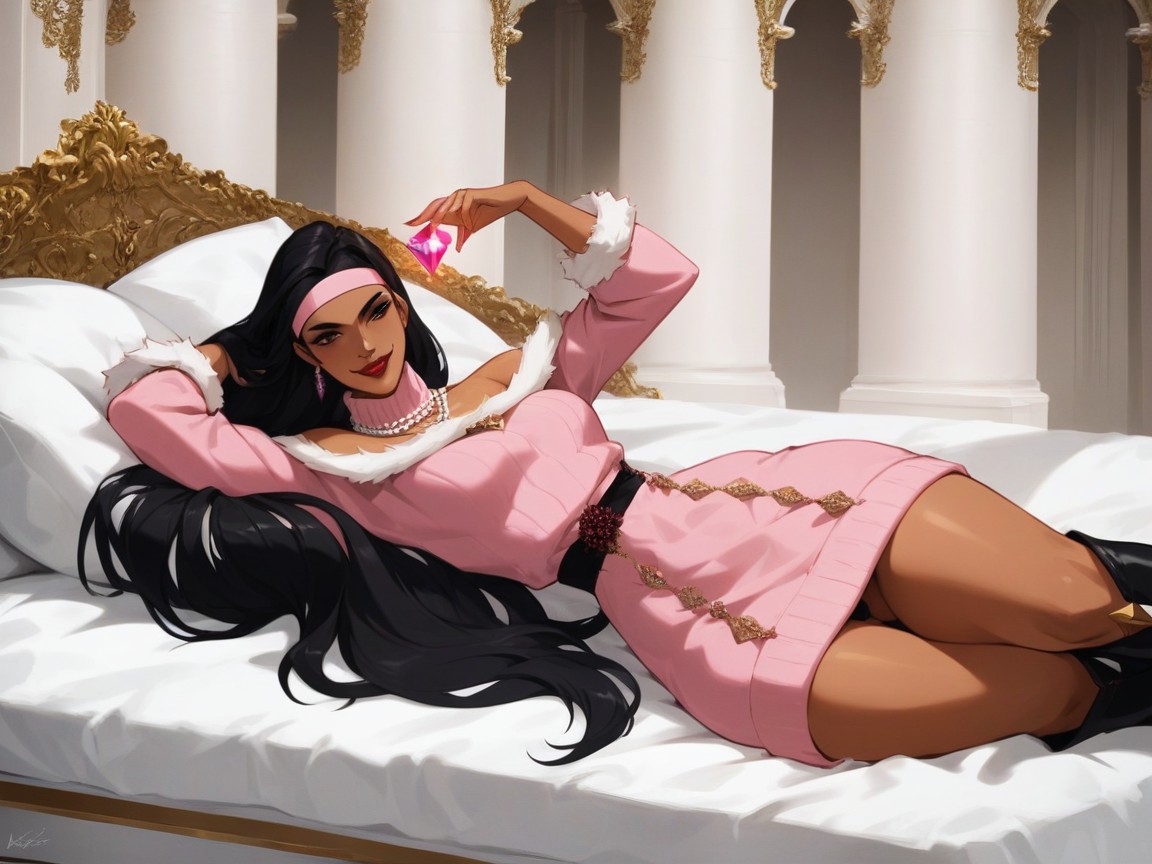 Pink Headband, Afterimage, Low Breast Width AI Porn