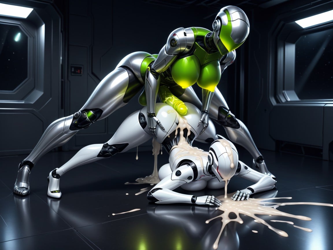 Robot Cock, Robotic Cock, Metallic Cock Shemale AI Porn