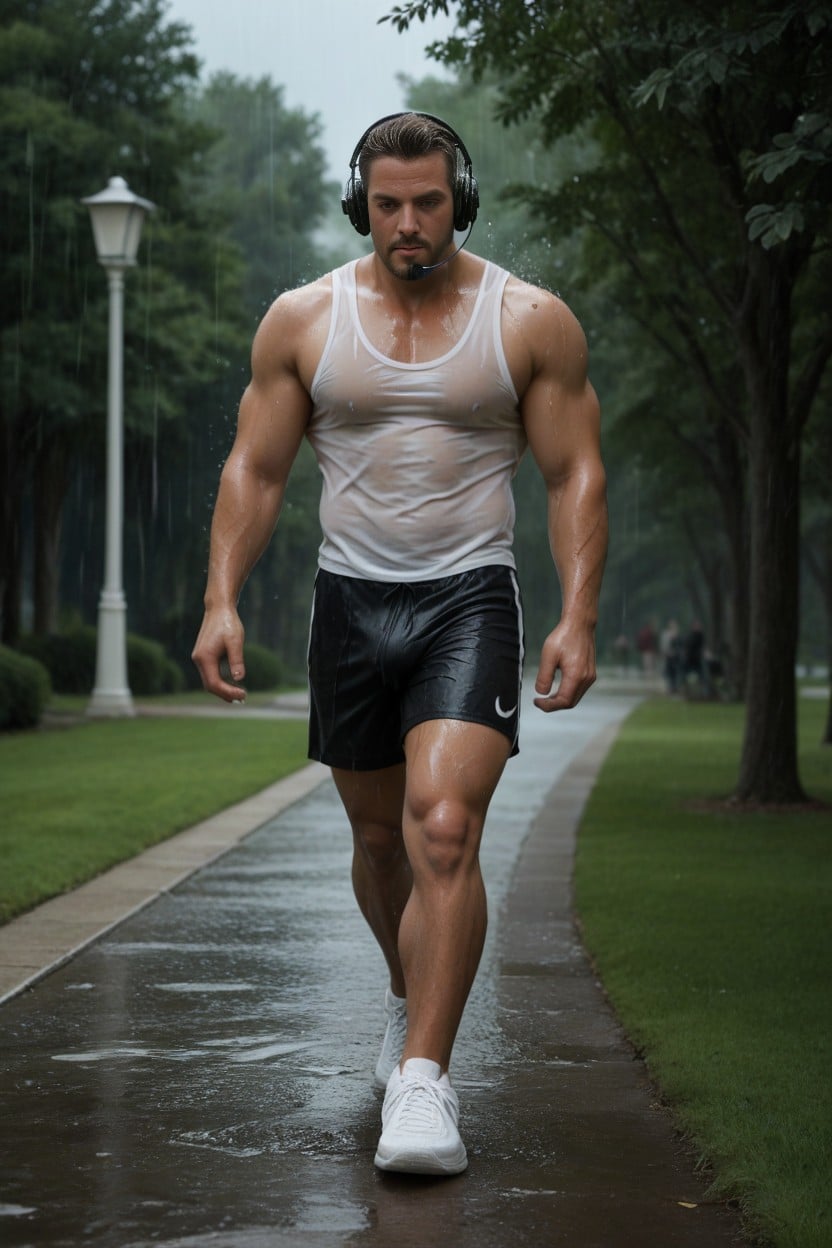 Parque, Muscular Body, Stocky Porno gay IA