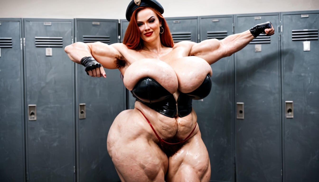 Too Fat For Uniform, Thick Thighs, Flexing Atm Muscles Are MILF AI Porn