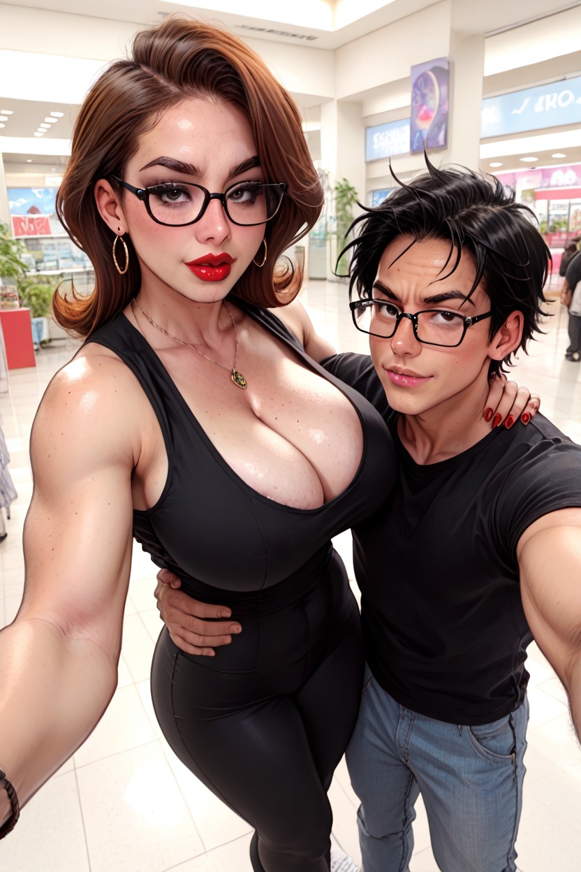 Massive Ass, Red Lipstick, Selfie AI Porn