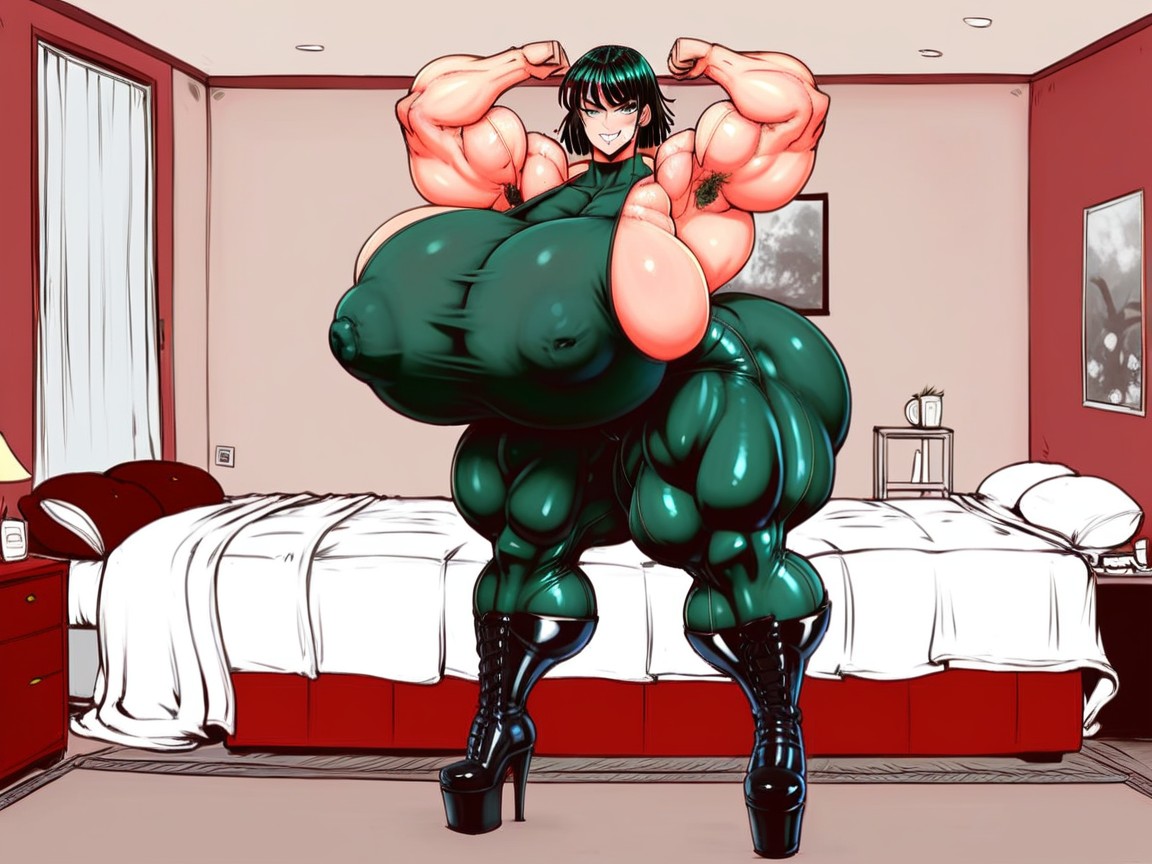 Hyper Muscular, Standing, Bodybuilder AI Porn