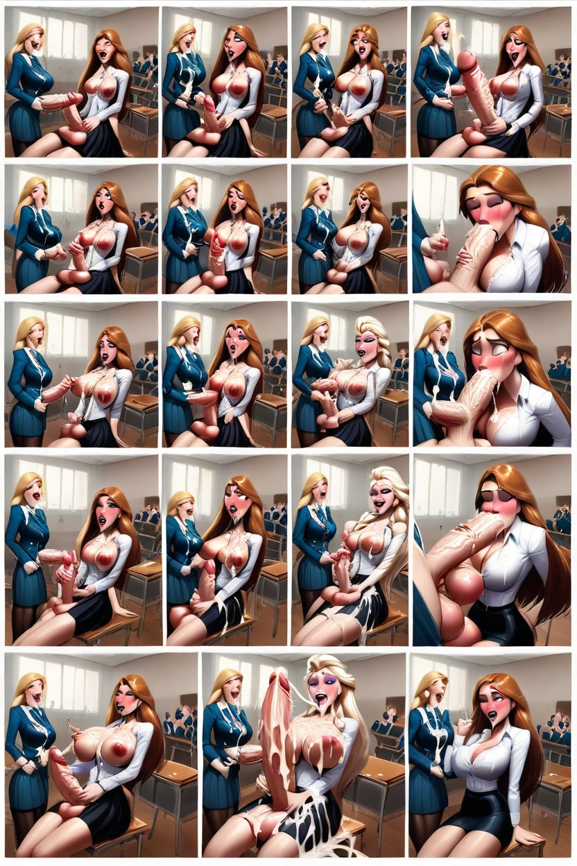 Far View, Front View, Breast Covered In Cum Shemale AI Porn