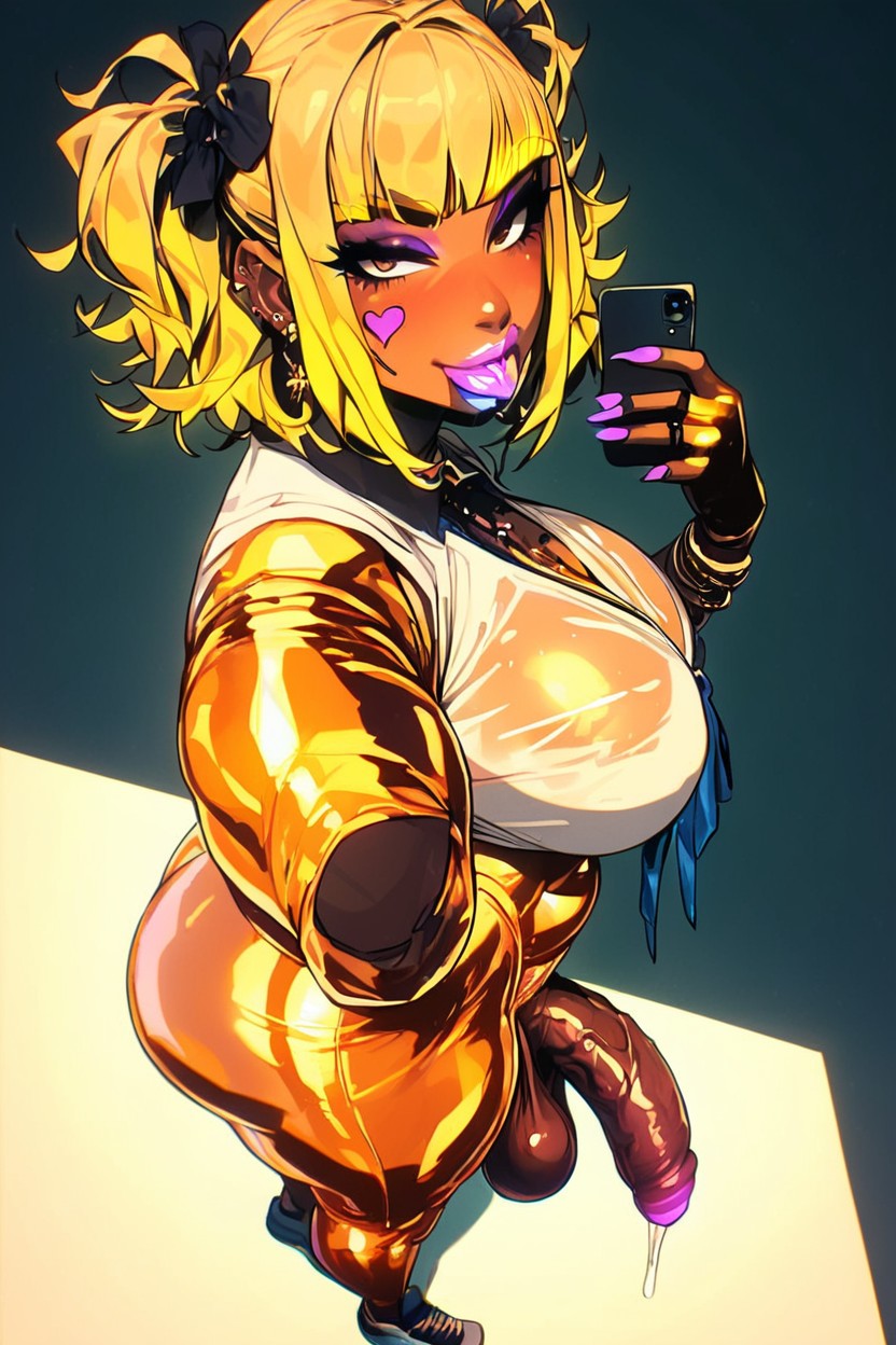 Detailed Face, Up To The Knees, Massive Shemale AI Porn