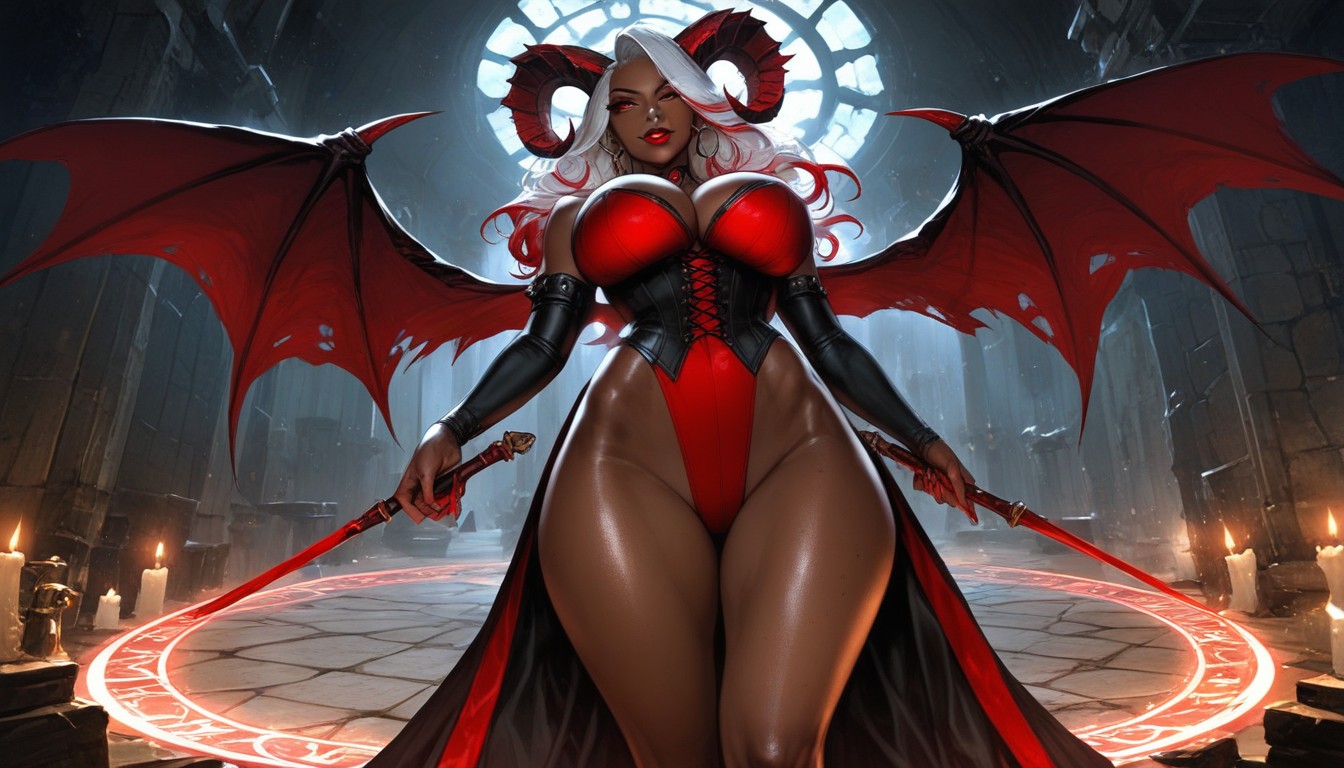 Dungeon, Ram Horns, Thick Body AI Porn