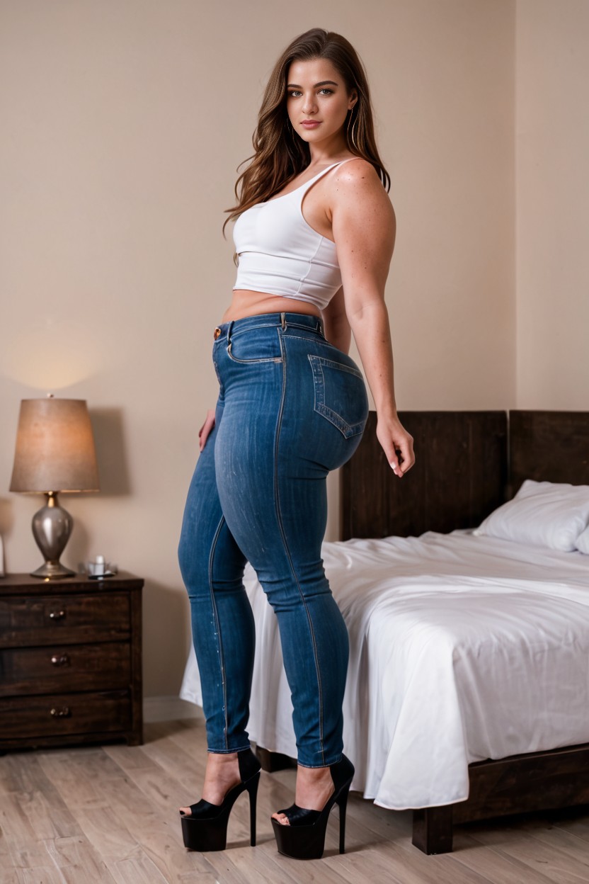 Pose Showing Off Booty, Platform Heels, Whooty AI Porn