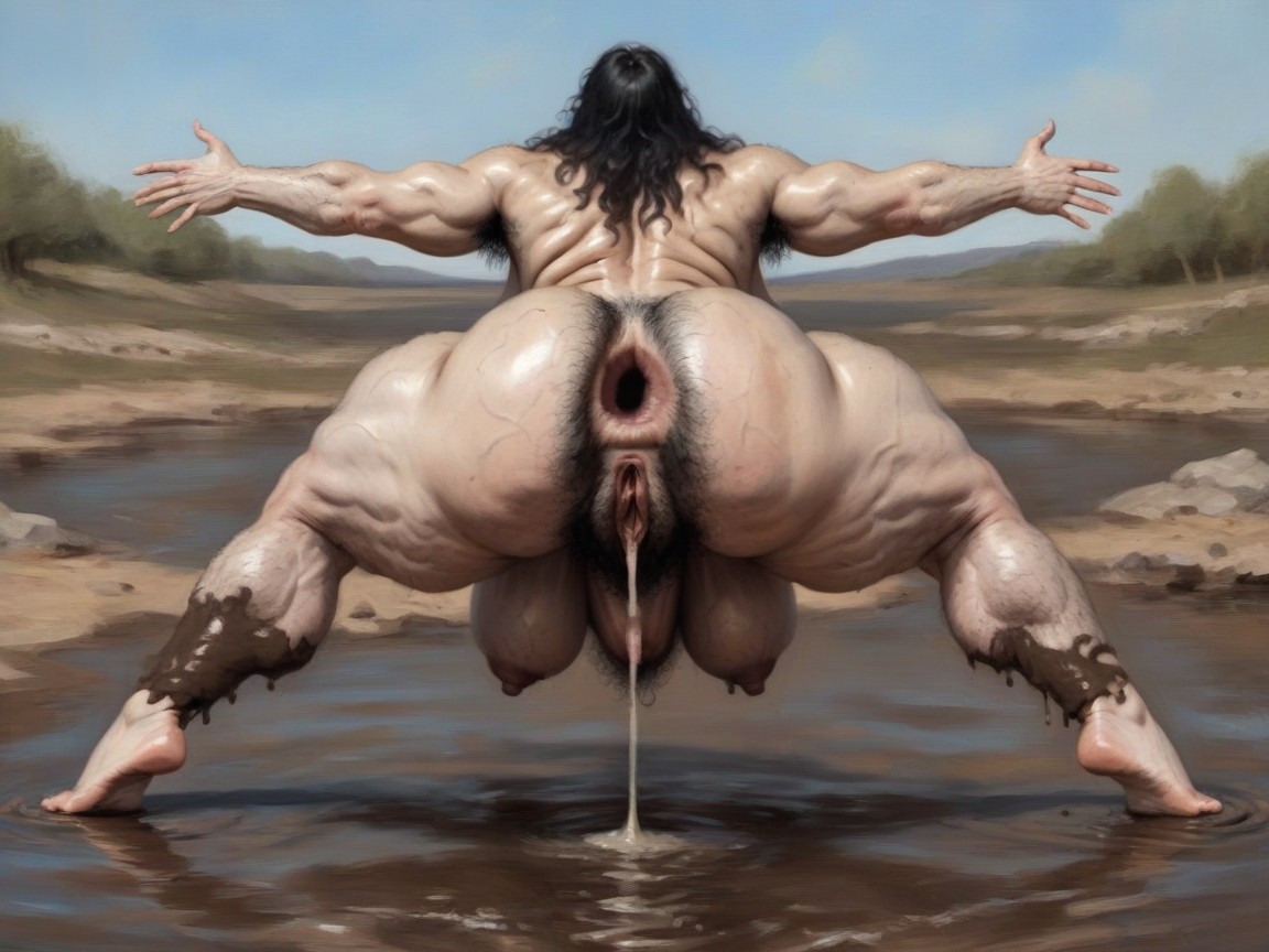 Exessive Amount Of Hair, Hairy Buttock, Sad AI Porn